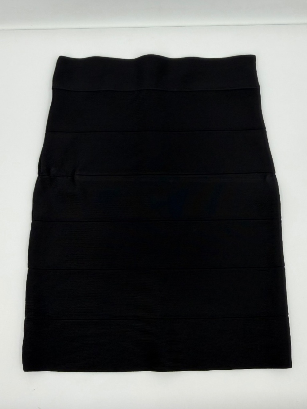 Bebe Skirt Women Large Black Mini Bandage Bodycon Stretch Back Zip Evening